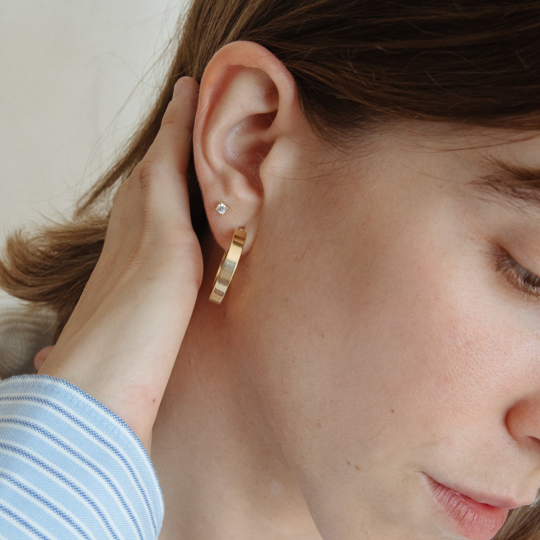Pendientes de oro 18k hecho a mano en Barcelona – Oretta