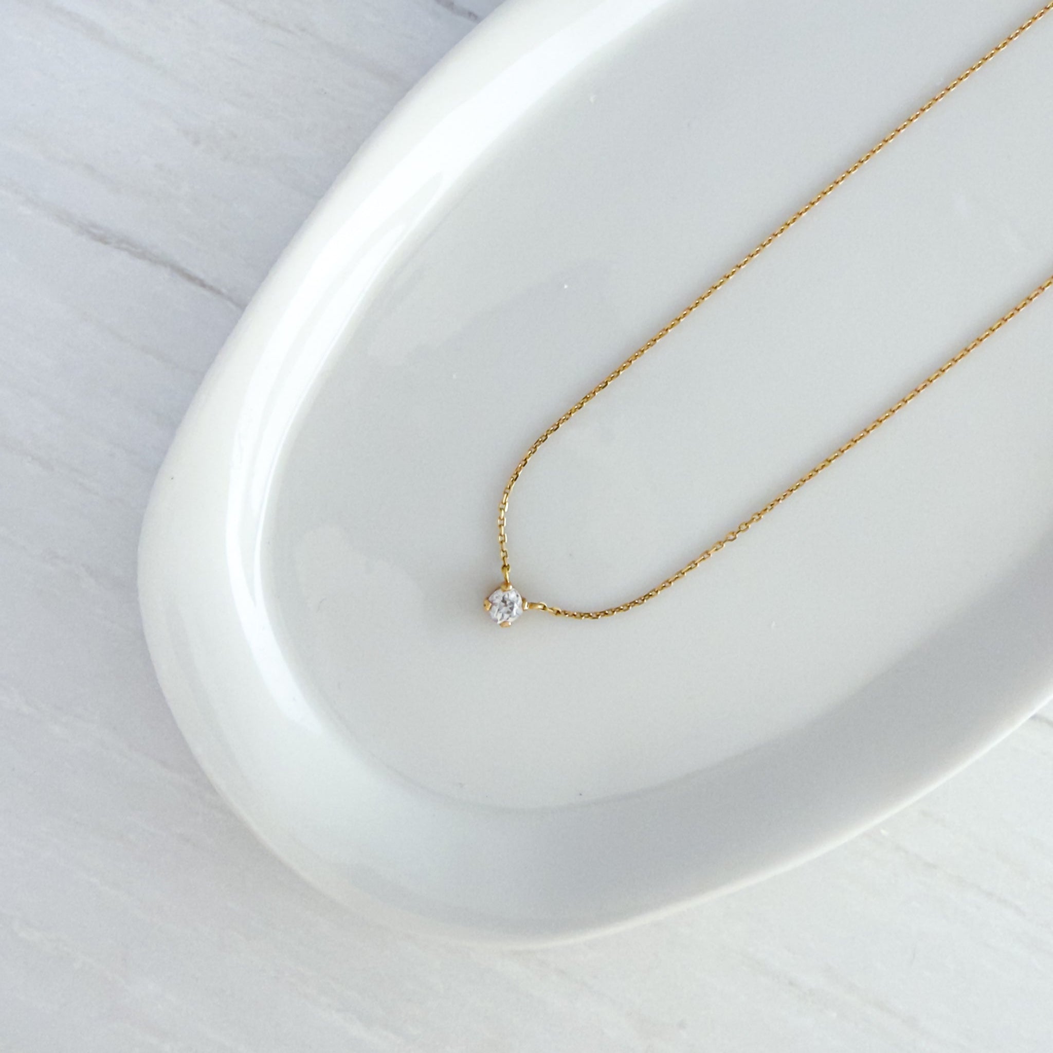 Collar con diamante de oro 18k hecho a mano en Barcelona – Oretta